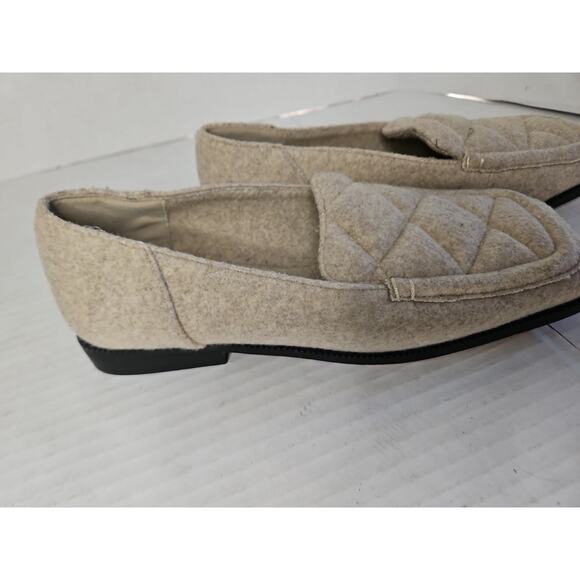 Na-kd Taupe Color Womens Loafers Quilted Upper Square Toe Size 39 (8.5) - Picture 4 of 16